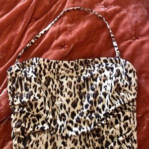 J Crew Ruched One Piece Size 6 Leopard EUC
